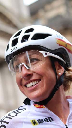 Retrato de Mavi García tras el Súper Mundial de Glasgow.  RFEC