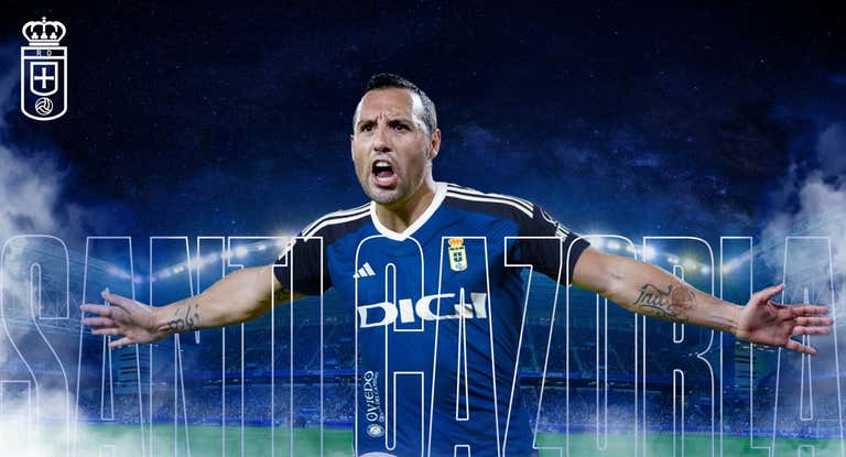 Fotomontaje del Real Oviedo tras el fichaje de Santi Cazorla.