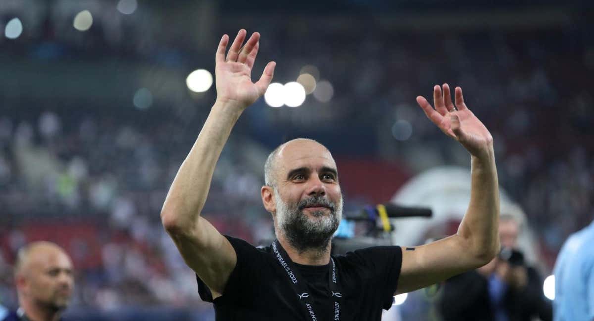Pep Guardiola en la final de la Supercopa./EFE