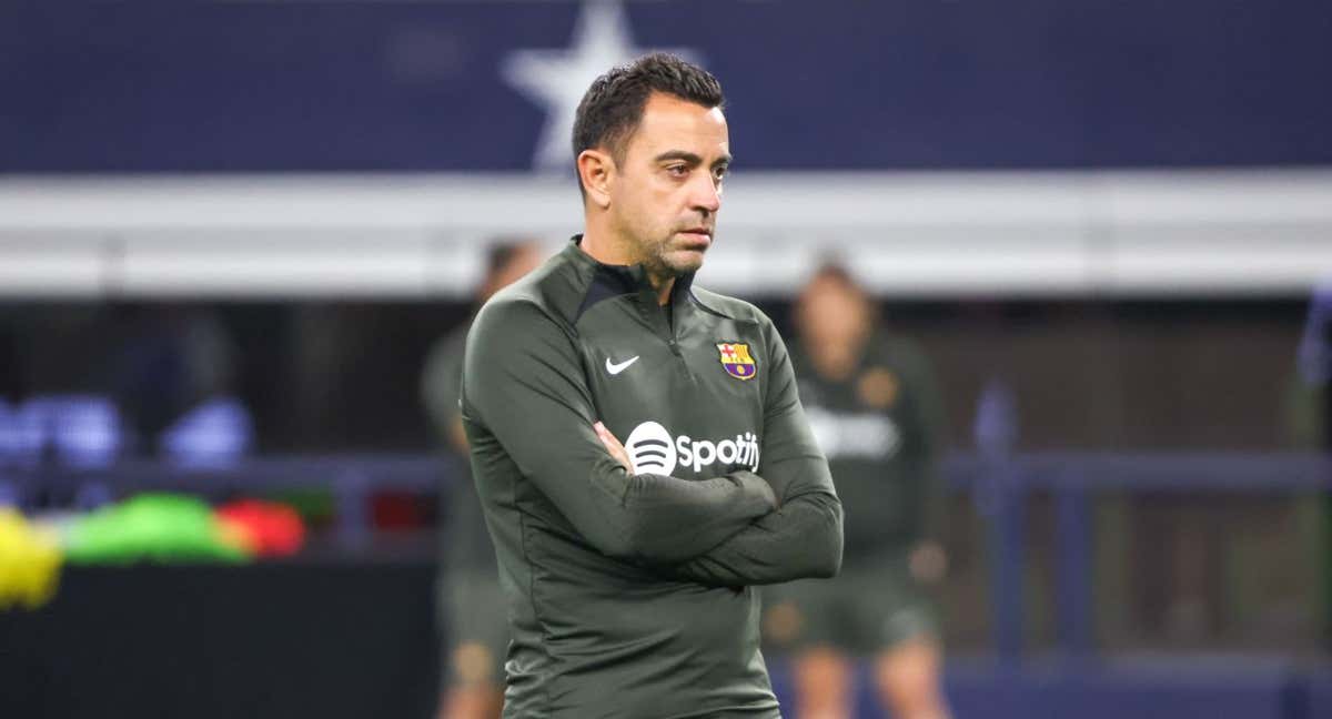 Xavi dirige un entrenamiento durante la gira por los Estados Unidos./AFP