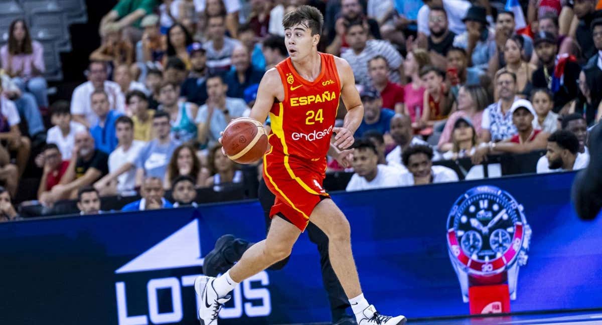 Juan Núñez, durante el último partido de España previo al Mundial.