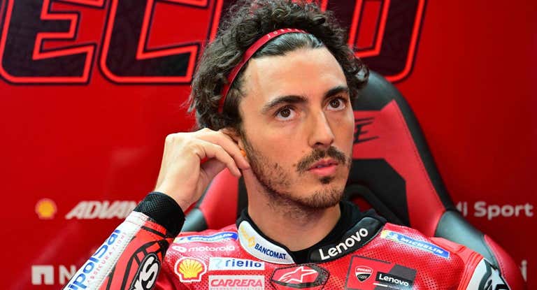 Pecco Bagnaia, en su box antes del GP de Austria.