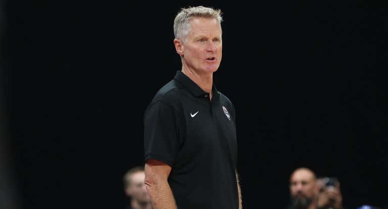 Steve Kerr, en una sesión de entrenamiento.
