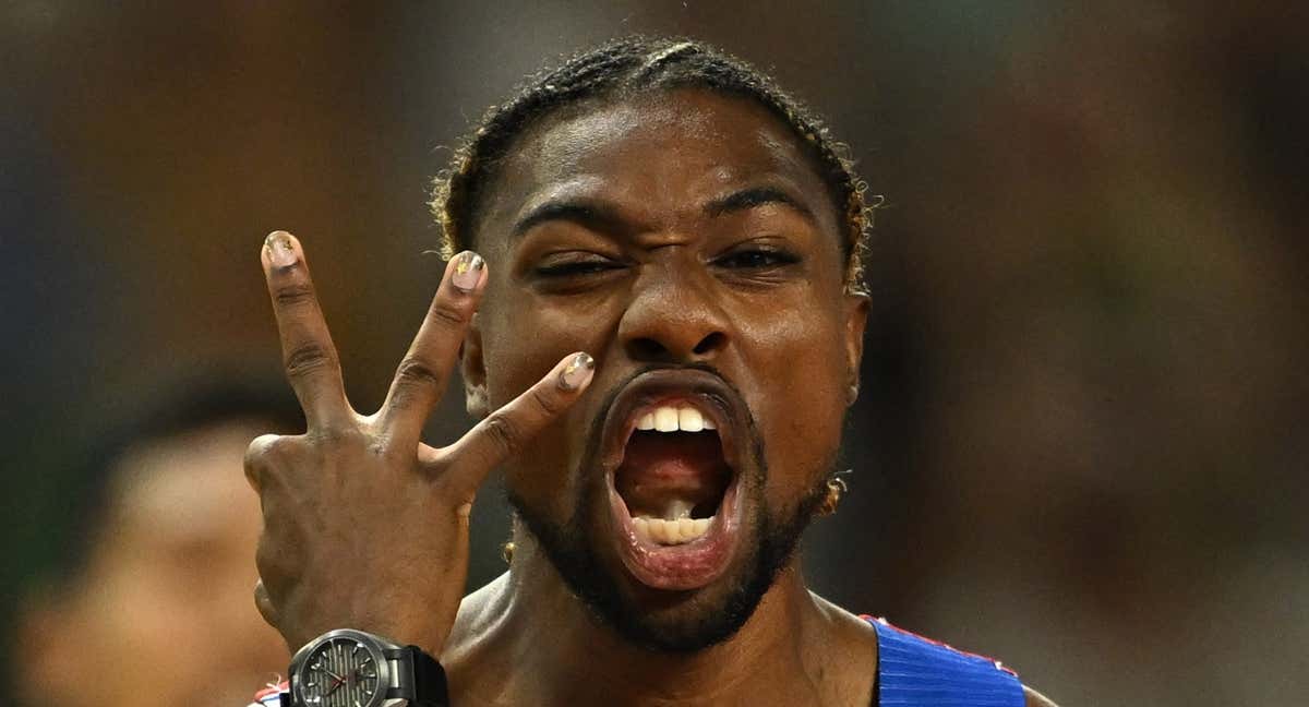 Noah Lyles ha completado el pleno de oros en Budapest./REUTERS