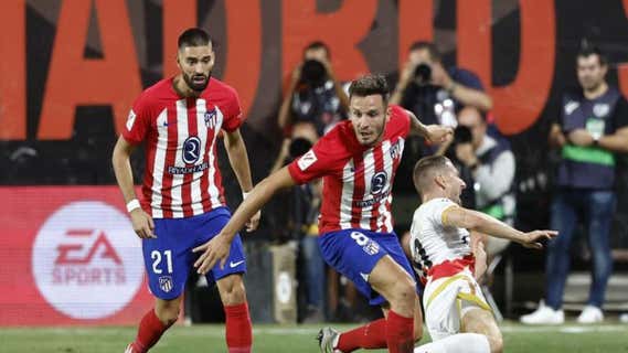 Saúl, en un momento del partido en Vallecas. /Reuters