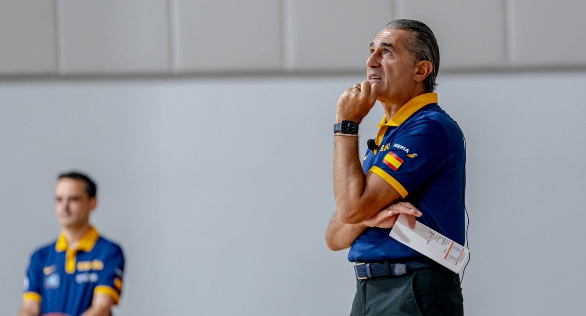 Sergio Scariolo, pensativo durante el último entrenamiento.