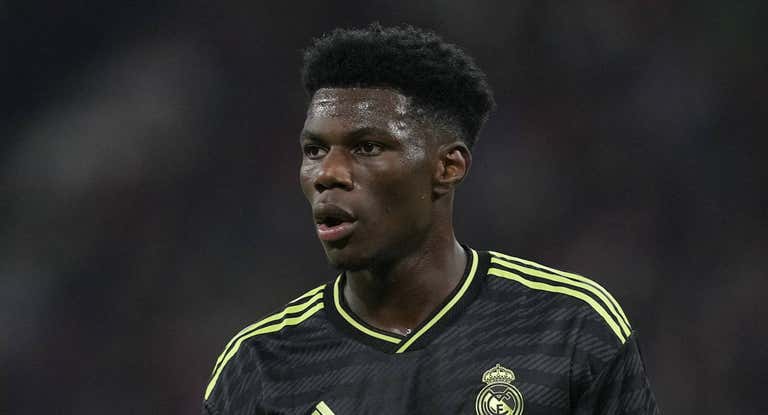 Tchouameni, en un partido con el Madrid.