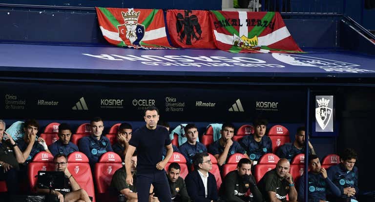 Xavi en la banda de El Sadar.