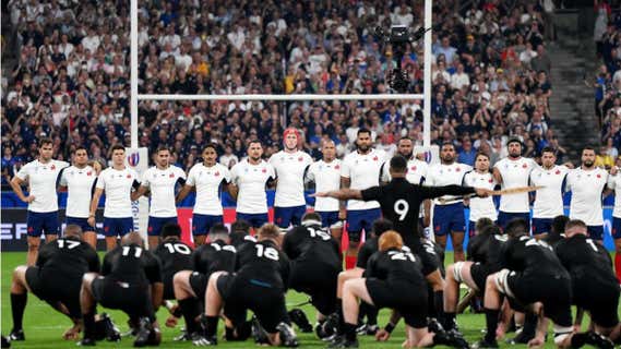 Francia vs Haka de los All Blacks./Foto de Julian Finney - World Rugby/World Rugby via Getty Images