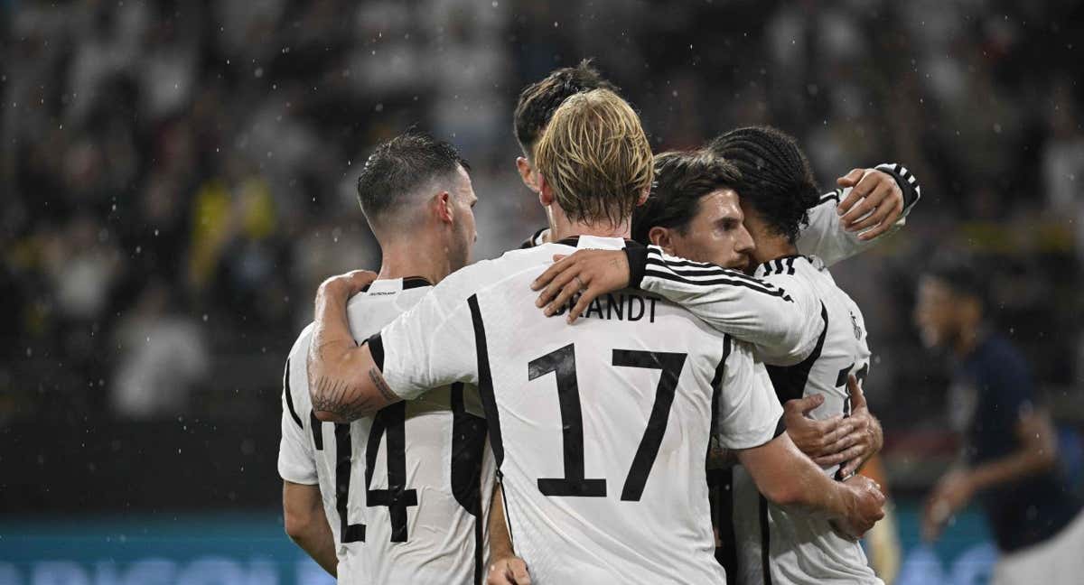 Alemania celebra un gol./AFP