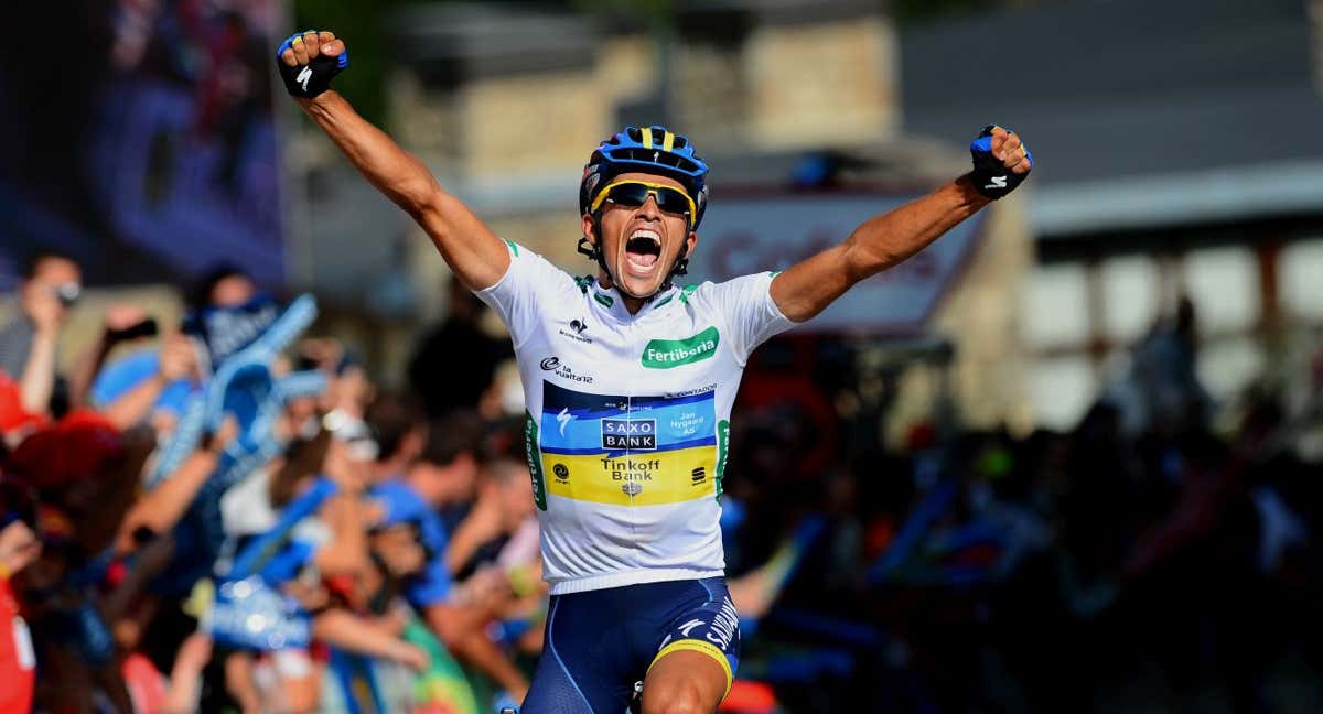 Alberto Contador celebra en la etapa 17 de La Vuelta en 2012. /GETTY