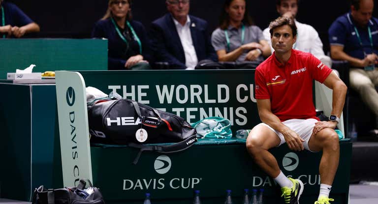 David Ferrer, durante la serie ante República Checa en la Copa Davis