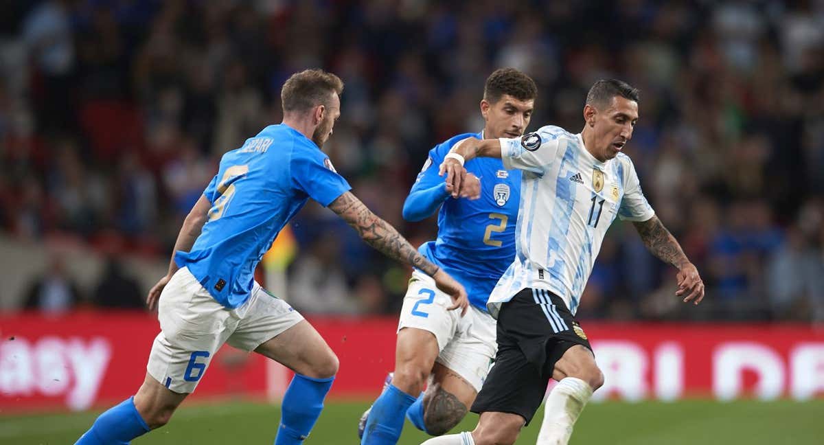Italia contra Argentina en la finalissima de 2022./Getty