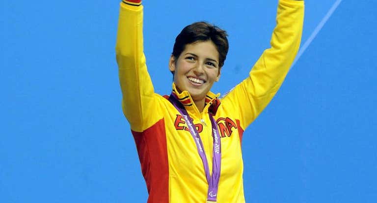 Michelle Alonso en el podio de los Juegos Olímpicos de Londres.
