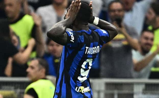 Thuram celebra su gol en el derby.  AFP