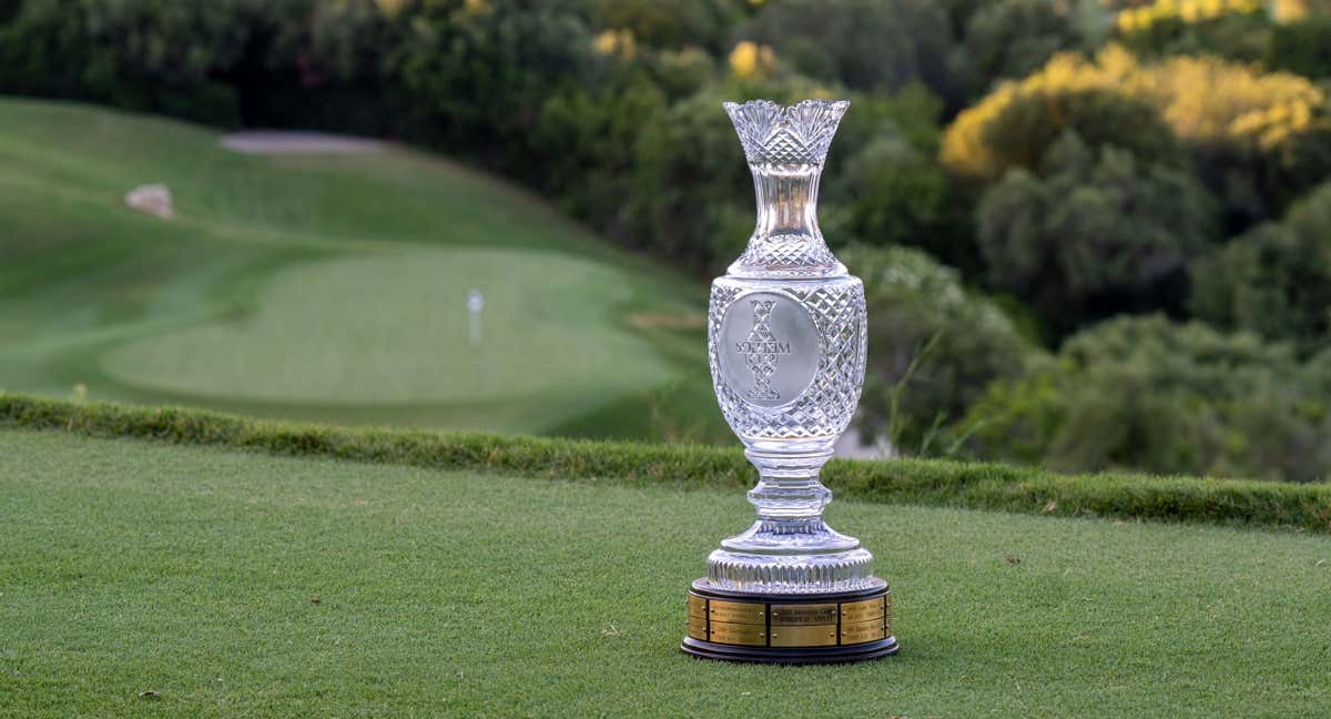 El trofeo de la Solheim Cup en la Finca Cortesín./SOLHEIM CUP