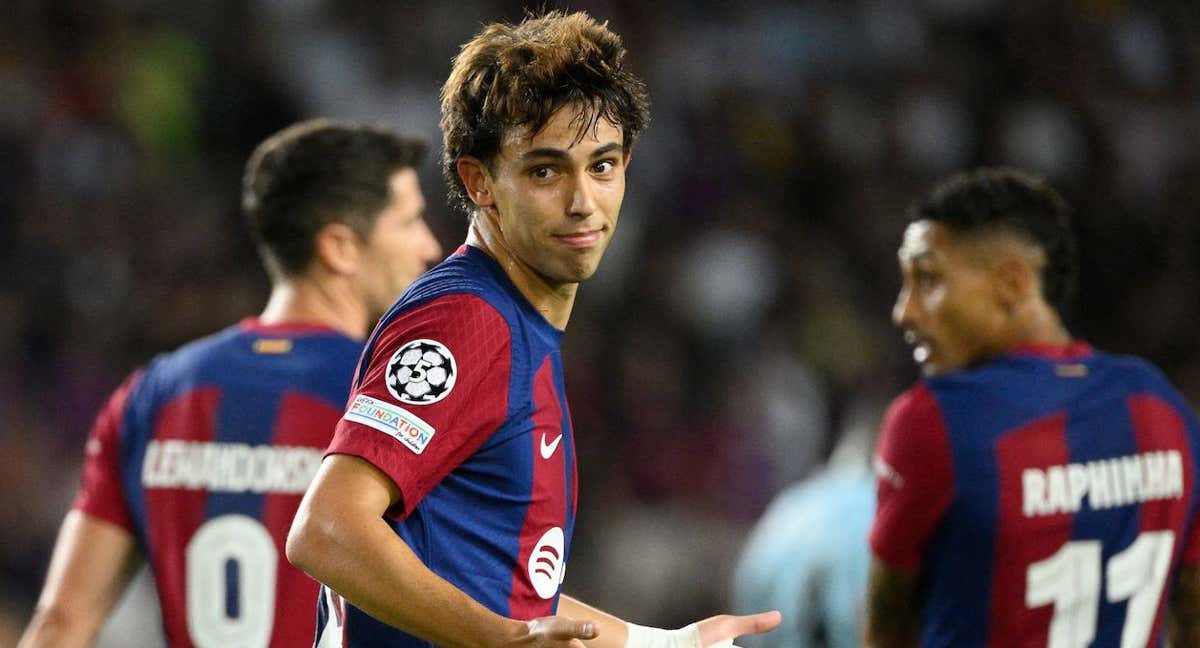 Joao Félix celebra un gol con el Barcelona. /EFE