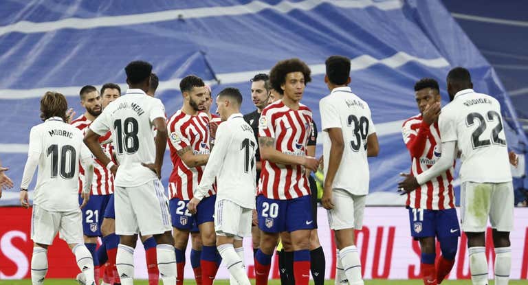 Imagen del último derbi madrileño entre el Atlético de Madrid y el Real Madrid.