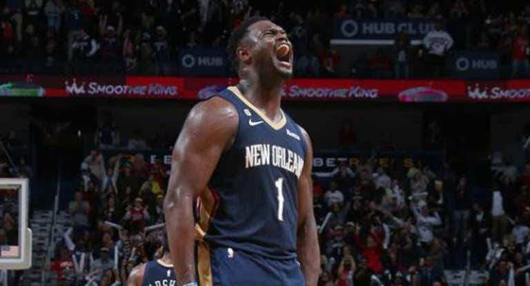 Zion Williamson, en un partido con los Pelicans.