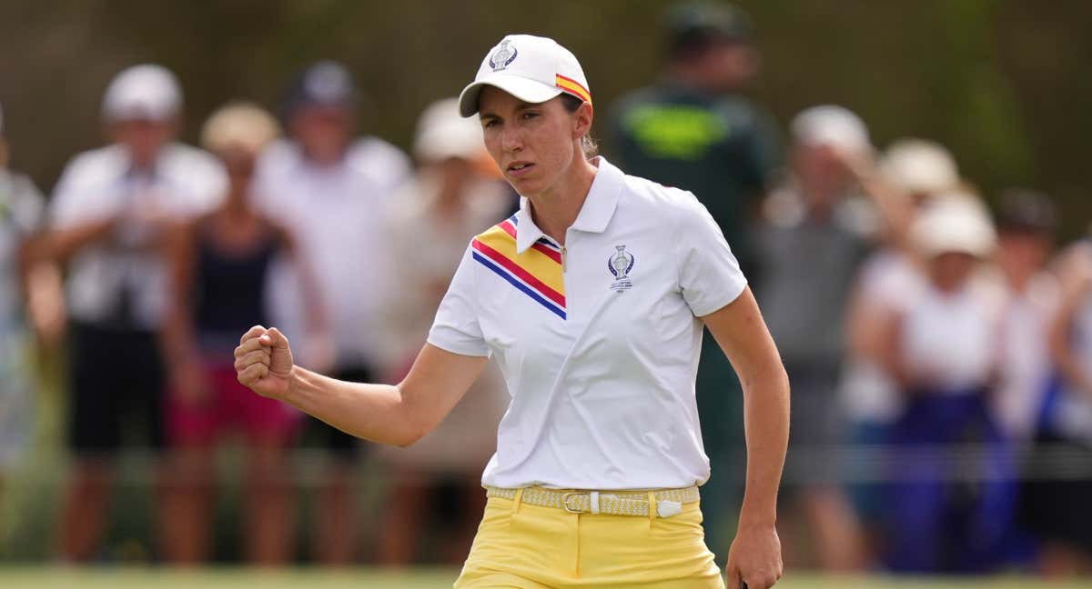 Carlota Ciganda, durante la primera jornada de la Solheim Cup 2023./GETTY