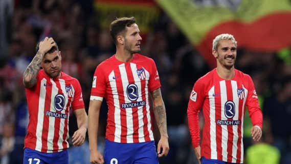 Saúl y Griezmann, junto a Javi Galán, dos de las claves de la victoria rojiblanca en el derbi. /EFE