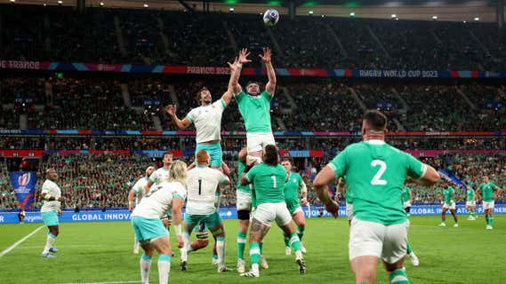 Touch en partido Irlanda vs Sudáfrica. /Getty Images
