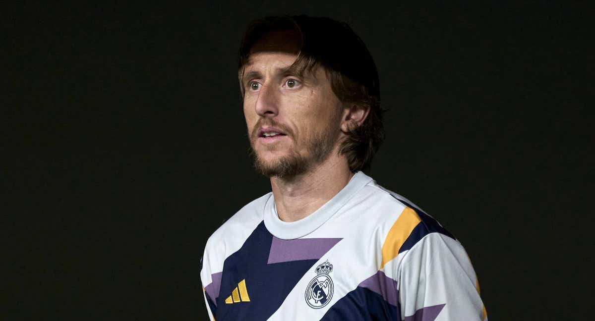 Luka Modric, suplente durante un partido con el Real Madrid./Getty