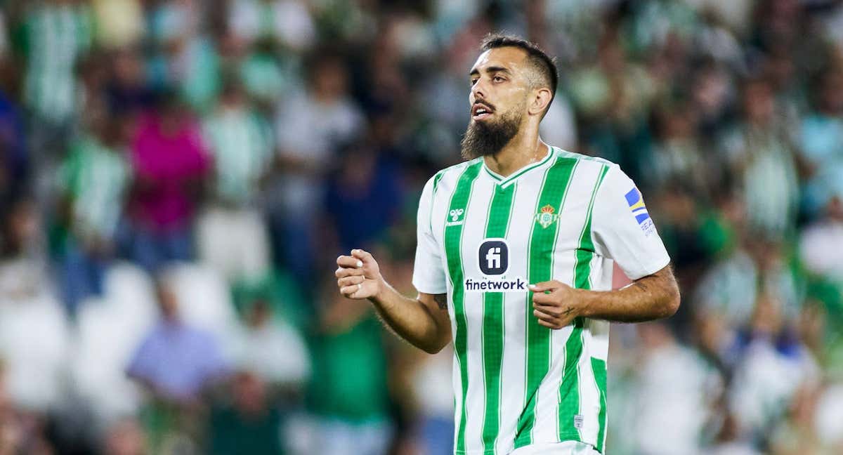 Borja Iglesias, durante el partido ante el Valencia./EP