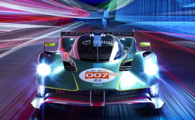 Imagen frontal del boceto del Valkyrie para el WEC y el IMSA.  Aston Martin
