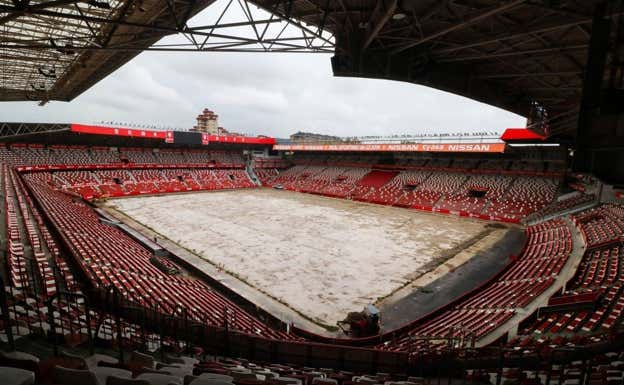 Las obras del Molinón.  EFE