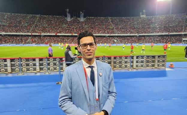 Youssef durante un partido de la selección marroquí.