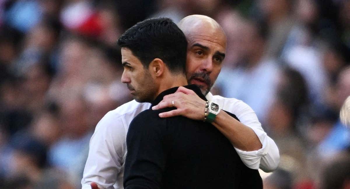 Guardiola y Arteta durante un encuentro. /REUTERS