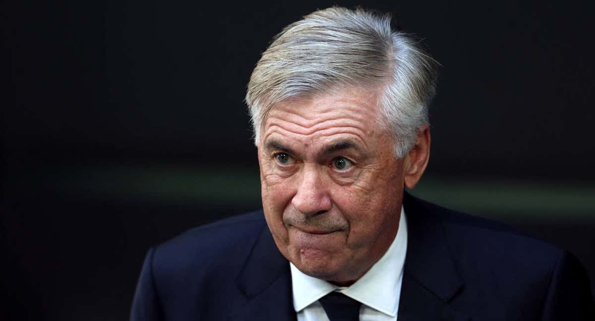 Ancelotti, durante el partido ante Osasuna.