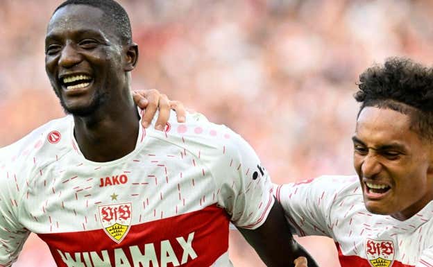 Guirassy celebra uno de sus goles.  AFP