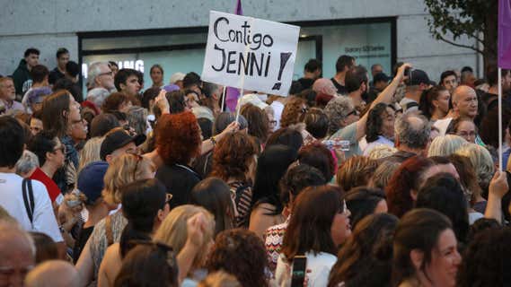 Manifestación en apoyo a Jenni Hermoso, jugadora de la Selección y víctima en el Caso Rubiales. /GETTY