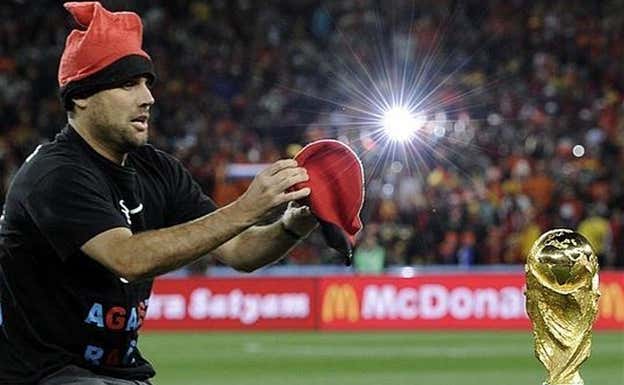 Jimmy Jump en la final del Mundial 2010.  AP