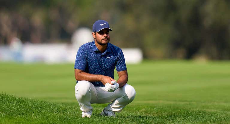 Shubhankar Sharma, ayer, durante el Open de España.