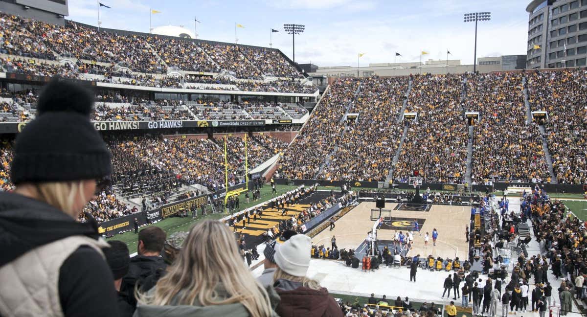 Vista de las gradas del Kinnick Stadium durante el partido de Iowa./AFP