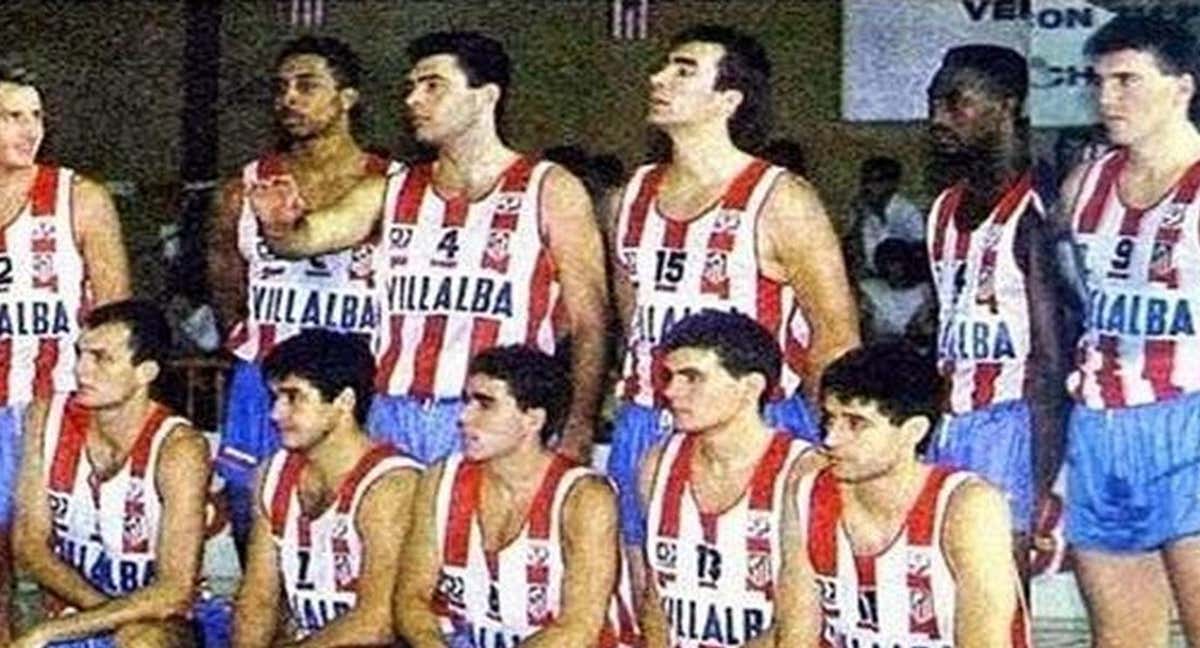 La plantilla del Atlético de Madrid en uno de sus partidos en ACB.