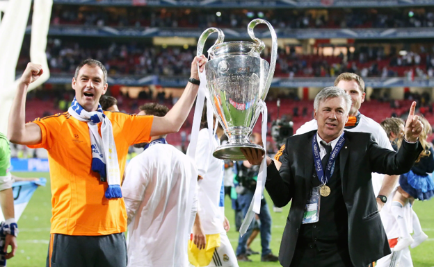 Ancelotti y Clement, en 2014, tras ganar la Champions con el Real Madrid. Getty Images