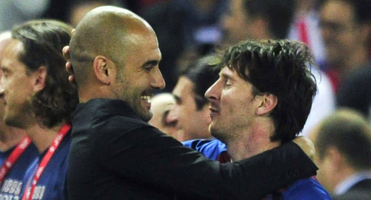 Messi y Guardiola durante la época del Barcelona. /AFP