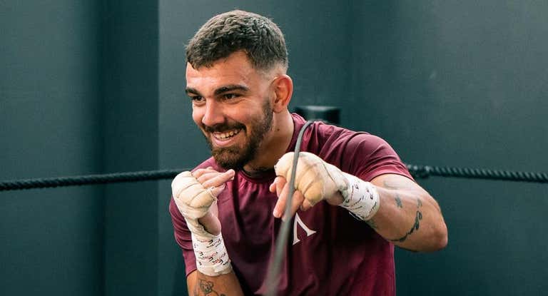 Jon Fernández durante un entrenamiento.
