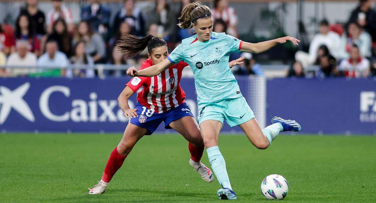 Irene Paredes contra el Atlético de Madrid. /FC BARCELONA