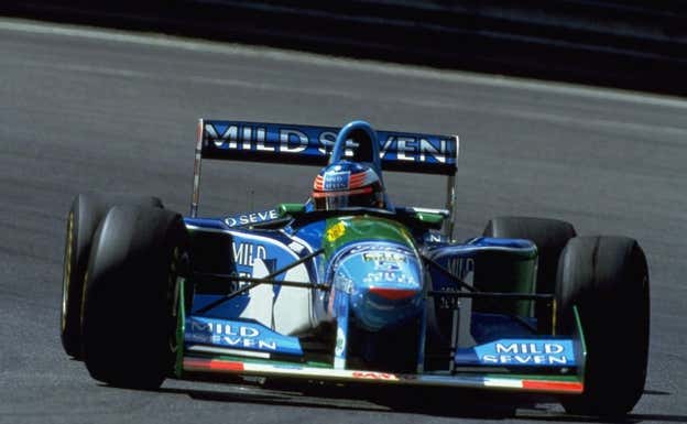 Michael Schumacher, con el Benetton-Ford, durante el GP de Bélgica 1994 de F1.  Ford