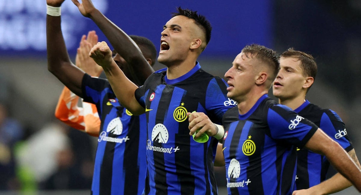 Lautaro Martínez celebra el triunfo del Inter.