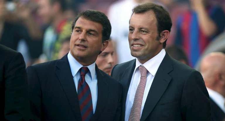 Joan Laporta y Sandro Rosell, juntos en 2010.