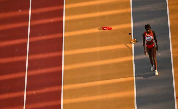 Fátima Diame, durante el Mundial de Budapest el pasado verano. AFP