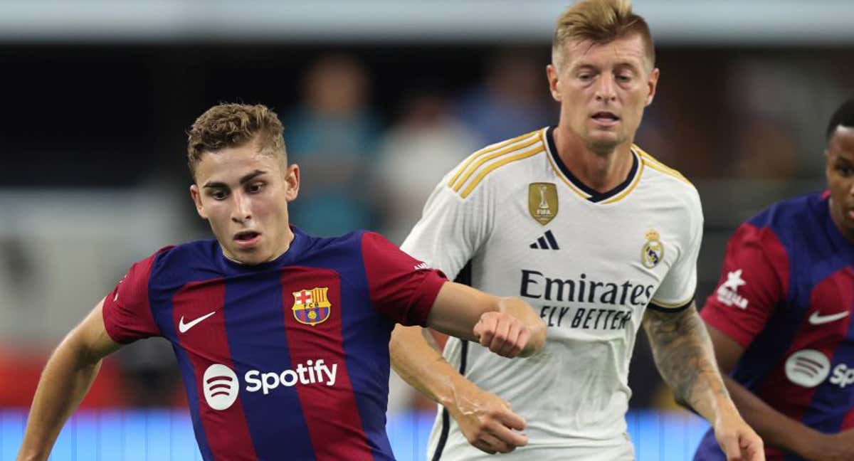 Fermín y Kroos, en el Clásico de pretemporada./GETTY