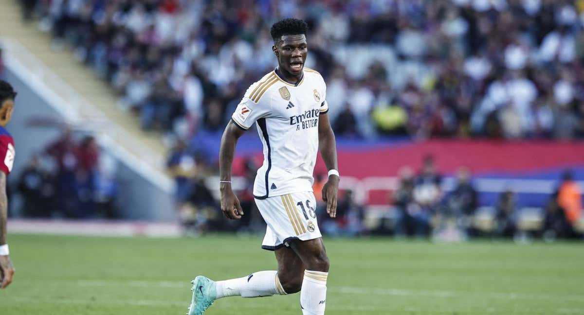 Aurelién Tchouaméni durante el Clásico. /AFP