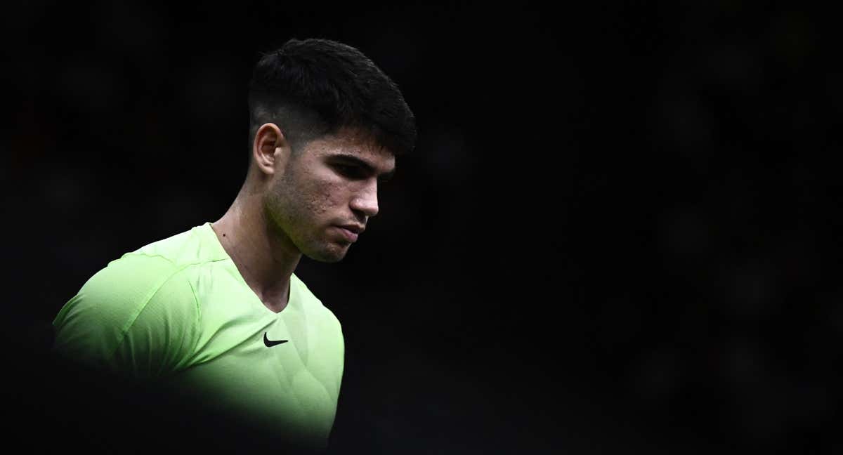 Carlos Alcaraz, durante el partido contra Safiullin.